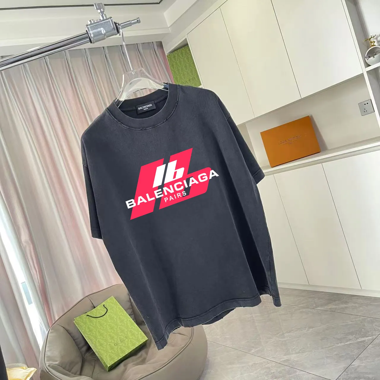 BALENCI*GA 2026 New Arrival logo 320g T Same Style Size：S M L XL XXL ：Black White Gray